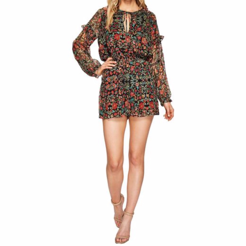 adelyn rae • portia woven romper blouson size xs